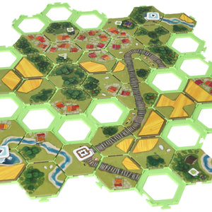 7 pcs. value set Feldherr Hex tile holders for Dorfromantik: The Board Game