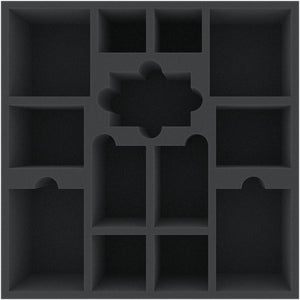 AFEM080BO 285 mm x 285 mm x 285 mm x 80 mm vassoio in schiuma per scatole da gioco da tavolo - 13 scomparti