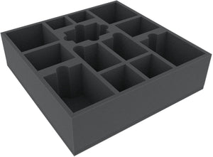 AFEM080BO 285 mm x 285 mm x 285 mm x 80 mm vassoio in schiuma per scatole da gioco da tavolo - 13 scomparti