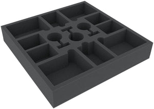 AFEW050BO 285 mm x 285 mm x 50 mm foam tray with 13 compartments for board game boxes