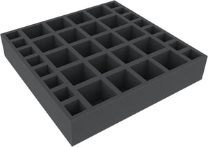 AFGK055BO 285 mm x 285 mm x 55 mm foam tray for board games with 36 compartments