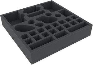 AFMEEQ055BO 285 mm x 285 mm x 55 mm foam tray with 30 compartments for board game boxes