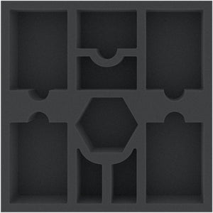 ASMEPH045BO 247 mm x 247 mm x 45 mm foam tray for board games - 9 compartments