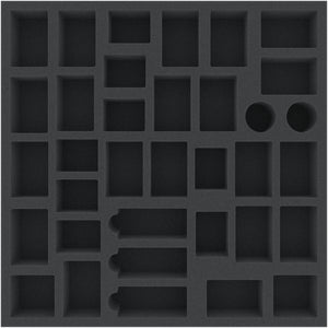 CNMEIA045BO 345 mm x 345 mm x 45 mm foam tray for board games - 35 compartments