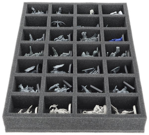 DD050A001 360 mm x 260 mm x 50 mm foam insert for Euroboxes 40 x 30 cm - 28 miniatures