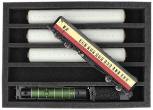 DD065A002 Feldherr foam insert for model railway - 00 scale - 5 compartments - for upright storage