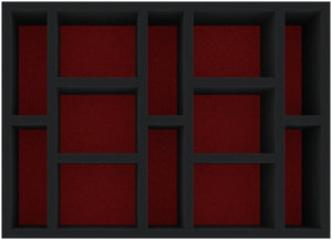 DDMFEL090BO-PE 90 mm foam tray with 12 compartments