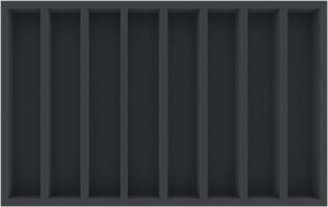 DS050A001 Foam inlay H0 Gauge - horizontal - 8 slots for model railway locomotives, wagons and vehicles