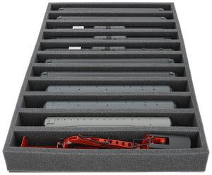 DS065A005 Foam inlay 00 Gauge - vertical - 11 slots for model railway locomotives, wagons and vehicles