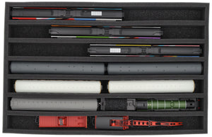 DS065A006 Foam inlay 00 Gauge - vertical - 7 slots for model railway locomotives, wagons and vehicles