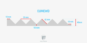 EUMEWD050 560 mm x 360 mm x 40 mm Feldherr zig-zag pattern foam tray for Euro Container 60 x 40