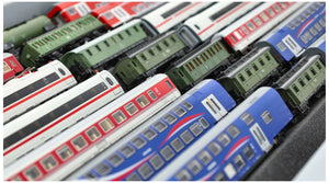 Euro Box mit Zugliege - 7 compartments for TT Gauge - for model railway locomotives, wagons and vehicles
