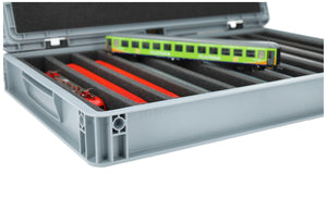 Feldherr Eurobox 60 x 40 cm Set for model railway - H0 scale - 11 compartments - foam insert for upright storage