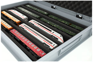 Feldherr Eurobox 60 x 40 cm Set for model railway - H0 scale - 5 compartments - foam insert for horizontal storage