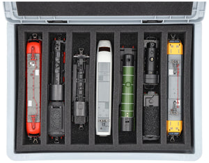 Feldherr Eurobox 40 x 30 cm Set for model railway - 00 scale - 7 compartments - foam insert for upright storage
