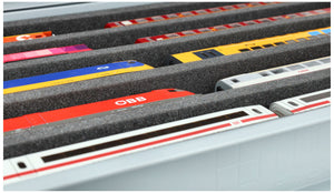 Feldherr Eurobox 60 x 40 cm Set for model railway - H0 scale - 5 compartments - foam insert for horizontal storage