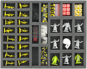 FS040ZC17 Vassoio in schiuma da 40 mm con 34 fessure per accessori Zombicide e miniature