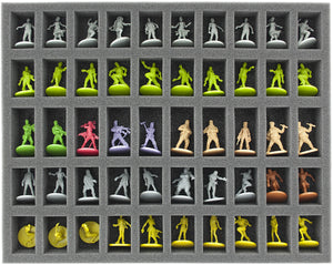FS035ZC16 Vassoio in schiuma pieno formato 35 mm con 50 fessure per accessori Zombicide e miniature.