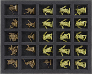 FS035ZC26 35 mm full-size Figure Foam Tray with 25 large cut outs for Zombicide Green Horde