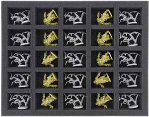 FS035ZC26 35 mm full-size Figure Foam Tray with 25 large cut outs for Zombicide Green Horde