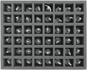 FS050ZC13 Vassoio per figure in schiuma da 50 mm per 48 miniature di zombicida