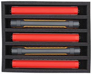 FS065A001 Foam inlay H0 Gauge - upright - 5 slots for model railway locomotives, wagons and vehicles