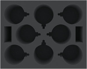 FSMETF090BO Full-Size foam tray with 8 circular compartments of 80 mm diameter