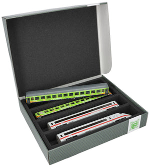 Feldherr Storage Box FSLB055 for model railway locomotives, wagons and vehicles - 4 slots for H0 gauge horizontal