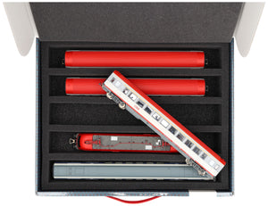 Feldherr Storage Box FSLB075 for model railway locomotives, wagons and vehicles - 5 slots for H0 gauge vertical