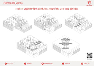 Inserto Organizzatore Feldherr per Gloomhaven: Jaws of the Lion - scatola del gioco base