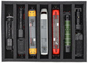 DD065A003 Feldherr foam insert for model railway - H0 scale - 7 compartments - for upright storage