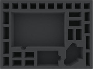 HBMFIT060BO 394 mm x 294 mm x 60 mm foam tray for board games with 29 compartments