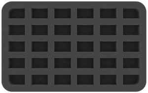 HS030A003 30 mm foam tray for miniatures in scale 1:100 (15 mm) – 30 compartments