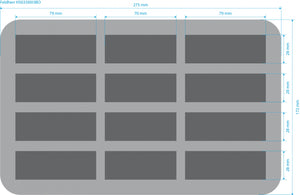 HS035I003BO Vassoio in schiuma Half-Size da 35 mm con 12 scomparti