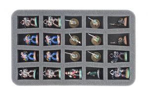 HS035C5BO Vassoio in schiuma Half-Size da 35 mm con 20 scomparti