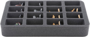 HS040BF05BO 40 mm Half-Size foam tray with 16 compartments