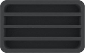 HS050A006 Foam inlay TT-gauge - vertical - 4 slots for model railway locomotives, wagons and vehicles