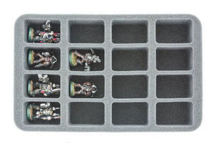 HS040BF05BO 40 mm Half-Size foam tray with 16 compartments