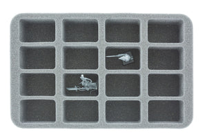 HS040BF05BO 40 mm Half-Size foam tray with 16 compartments