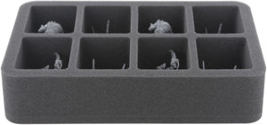 HS060BF02BO mezzo formato Vassoio per figure in schiuma con 8 aperture di grandi dimensioni