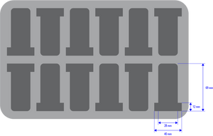 HSDT050BO Vassoio per figure a metà misura 50 mm con 12 fessure