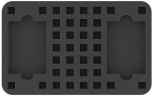 HS025DM02 25 mm half-size foam tray 36 compartments plus 2 card-slots for Dice Masters