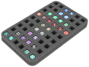 HSMA025BO 25 mm half-size foam tray 54 square cut-outs