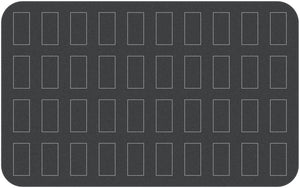 HSMELV025 25 mm Half-Size foam tray with 40 punch-outs