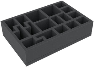 HVMFIR050BO 218 mm x 147,5 mm x 50 mm foam tray for board games with 17 compartments