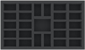 IXMFLS035BO 300 mm x 175 mm x 35 mm foam tray for board games with 25 compartments