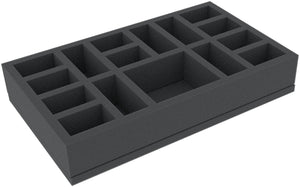 JZMFNW050BO 295 mm x 175 mm x 50 mm foam tray for board games with 16 compartments