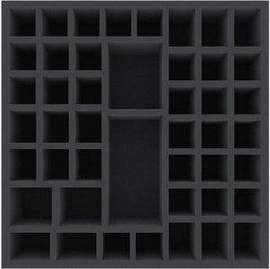 BSMFLP075BO 290 mm x 290 mm x 75 mm foam tray for board games with 46 compartments