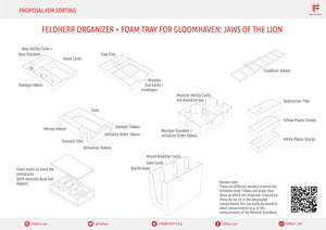 Feldherr Organizer Insert + foam tray for Gloomhaven: Jaws of the Lion - board game box