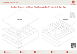 Feldherr foam set + Organizer inserts for Marvel: Crisis Protocol - Earth’s Mightiest Core Set - core game box
